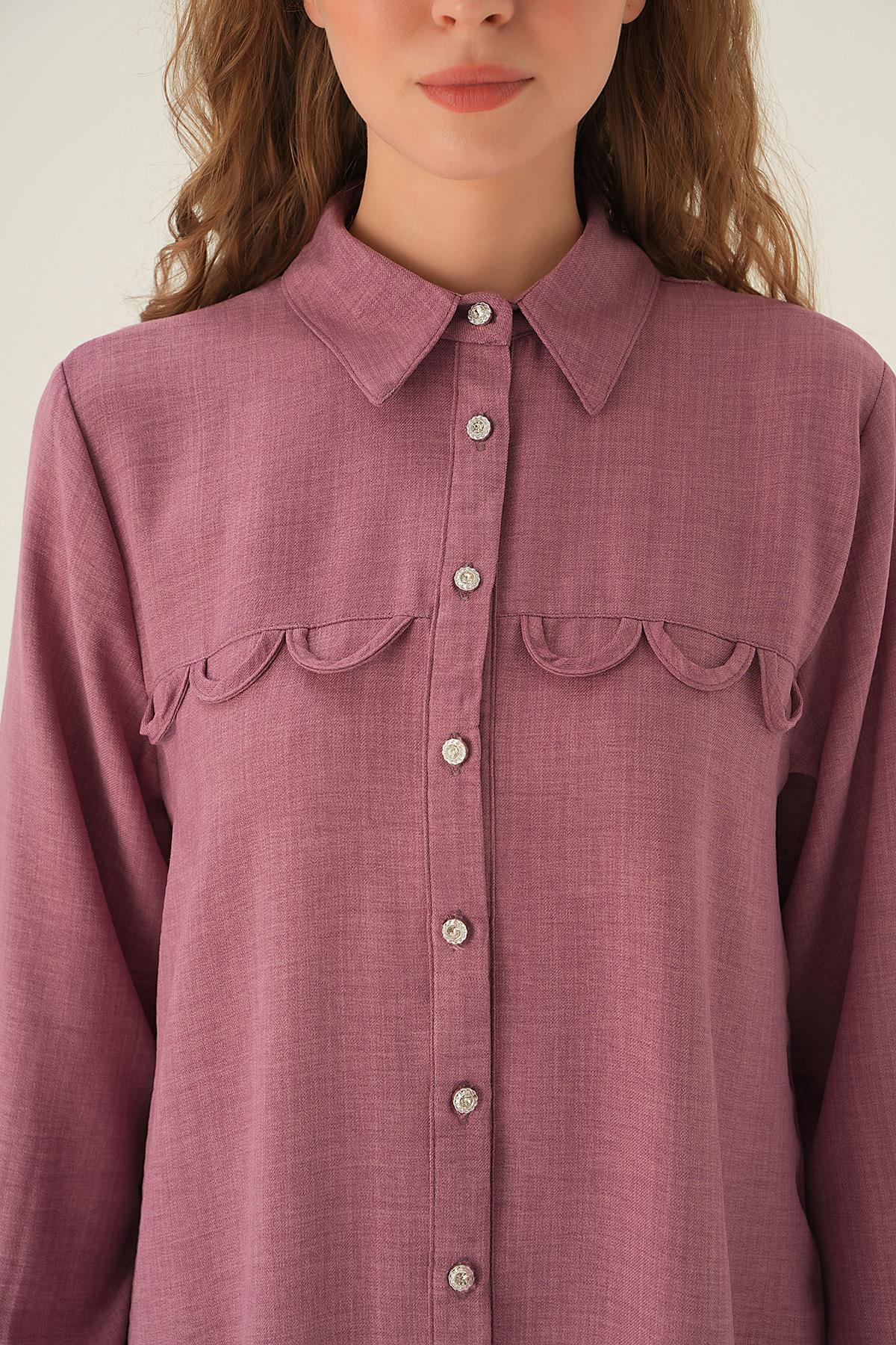 Gül Göğüs Etek Detay Tunik 26515 - 4