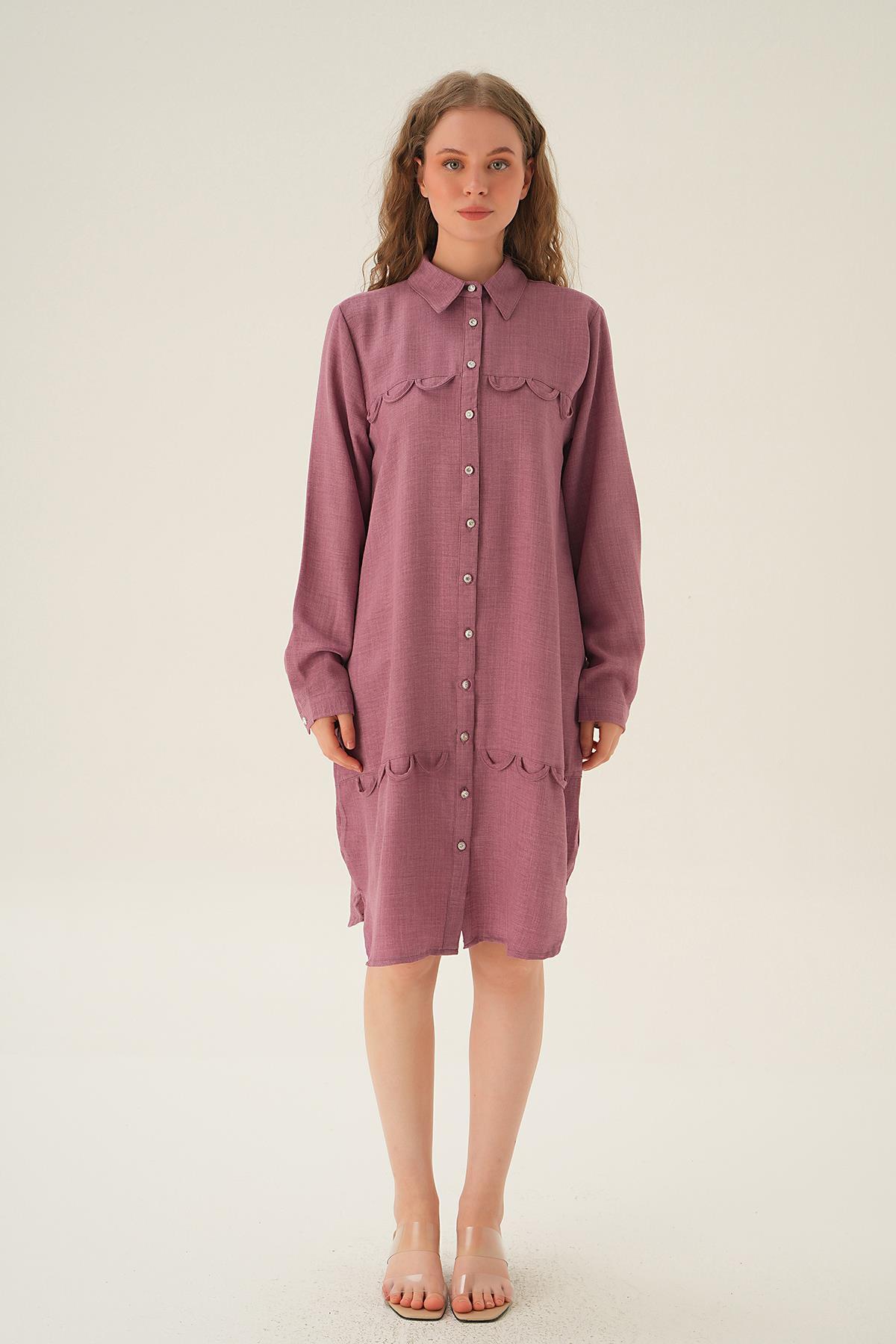 Gül Göğüs Etek Detay Tunik 26515 - 5