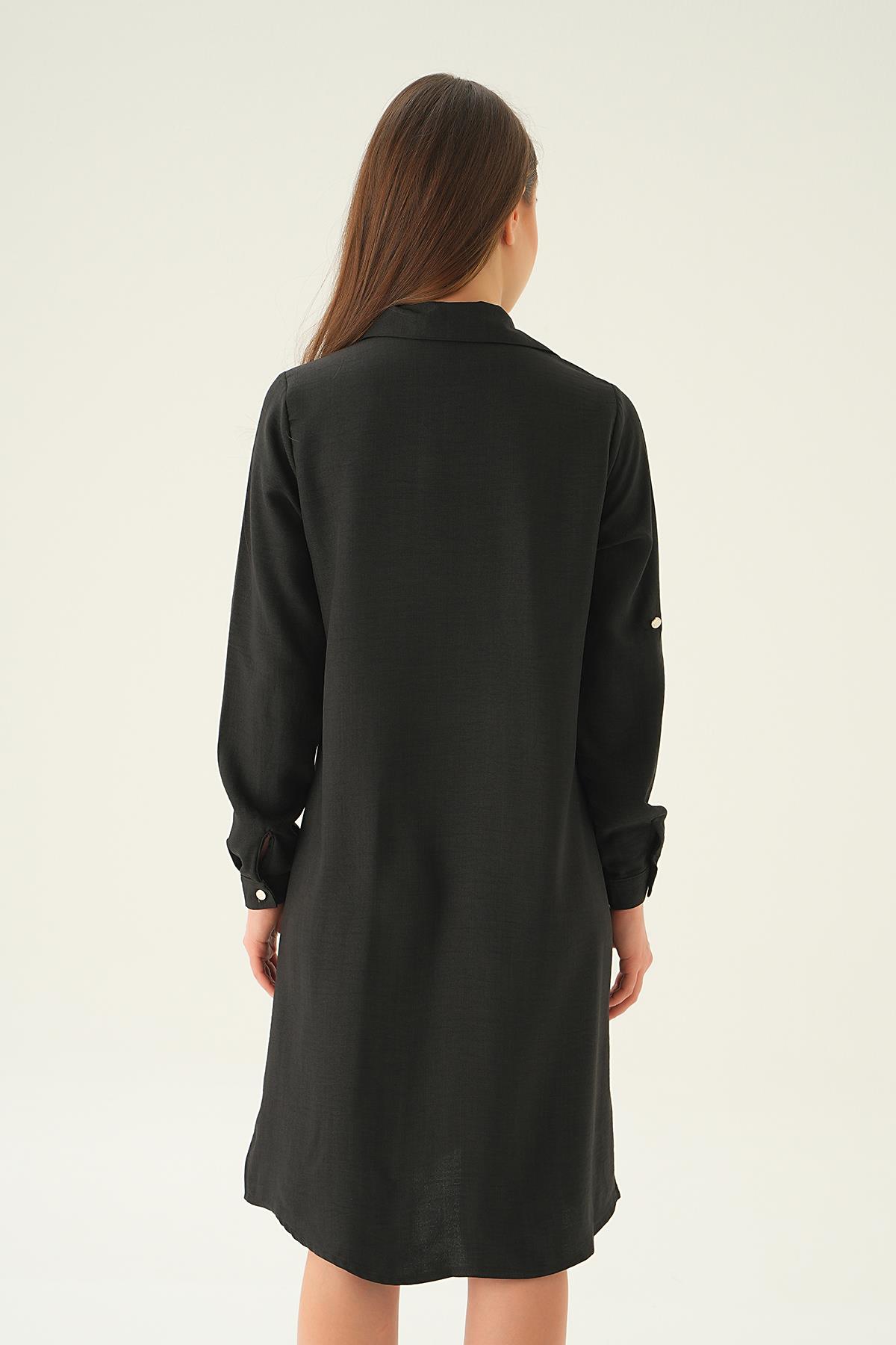 Siyah Cep Taş Detay Tunik 26523 - 4