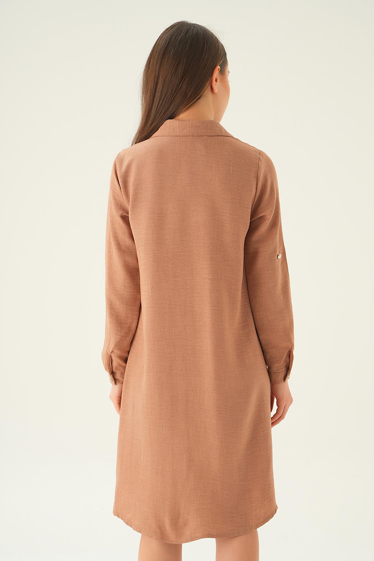 26523 Cep Taş Detay Tunik Vizon - 4