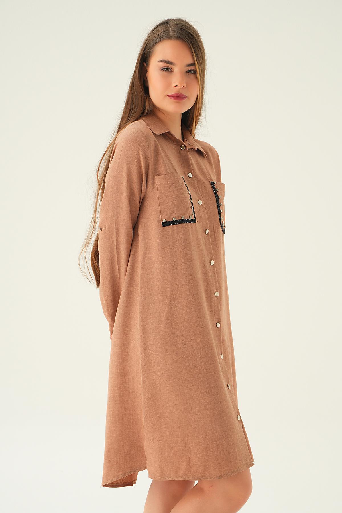 Vizon Cep Taş Detay Tunik 26523 - 3