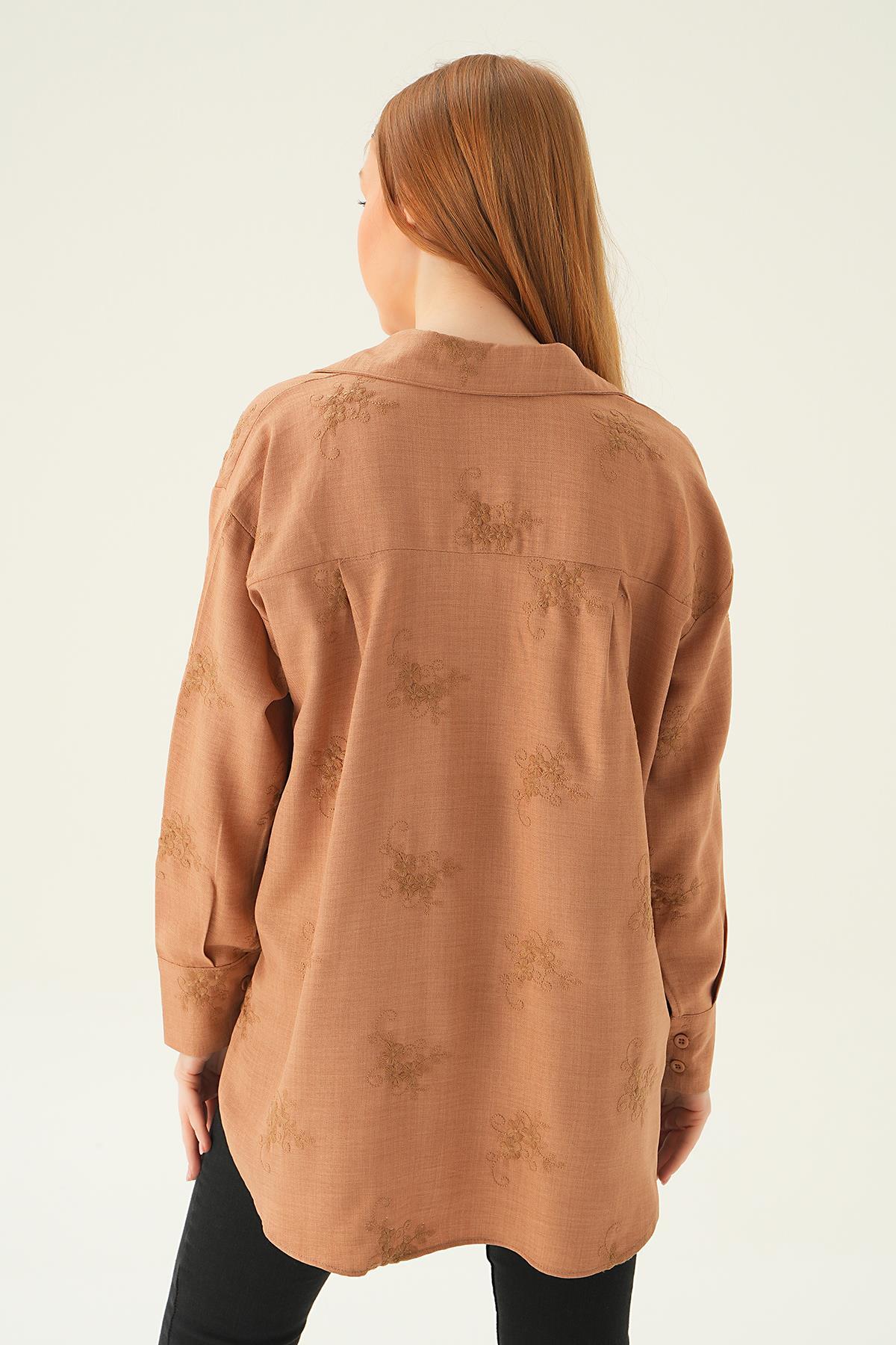 Vizon Nakışlı Gömlek 26528 - 4