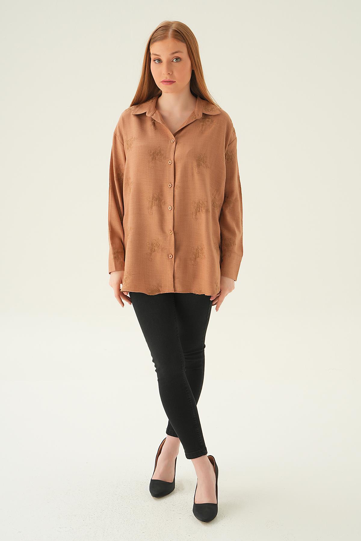 Vizon Nakışlı Gömlek 26528 - 6