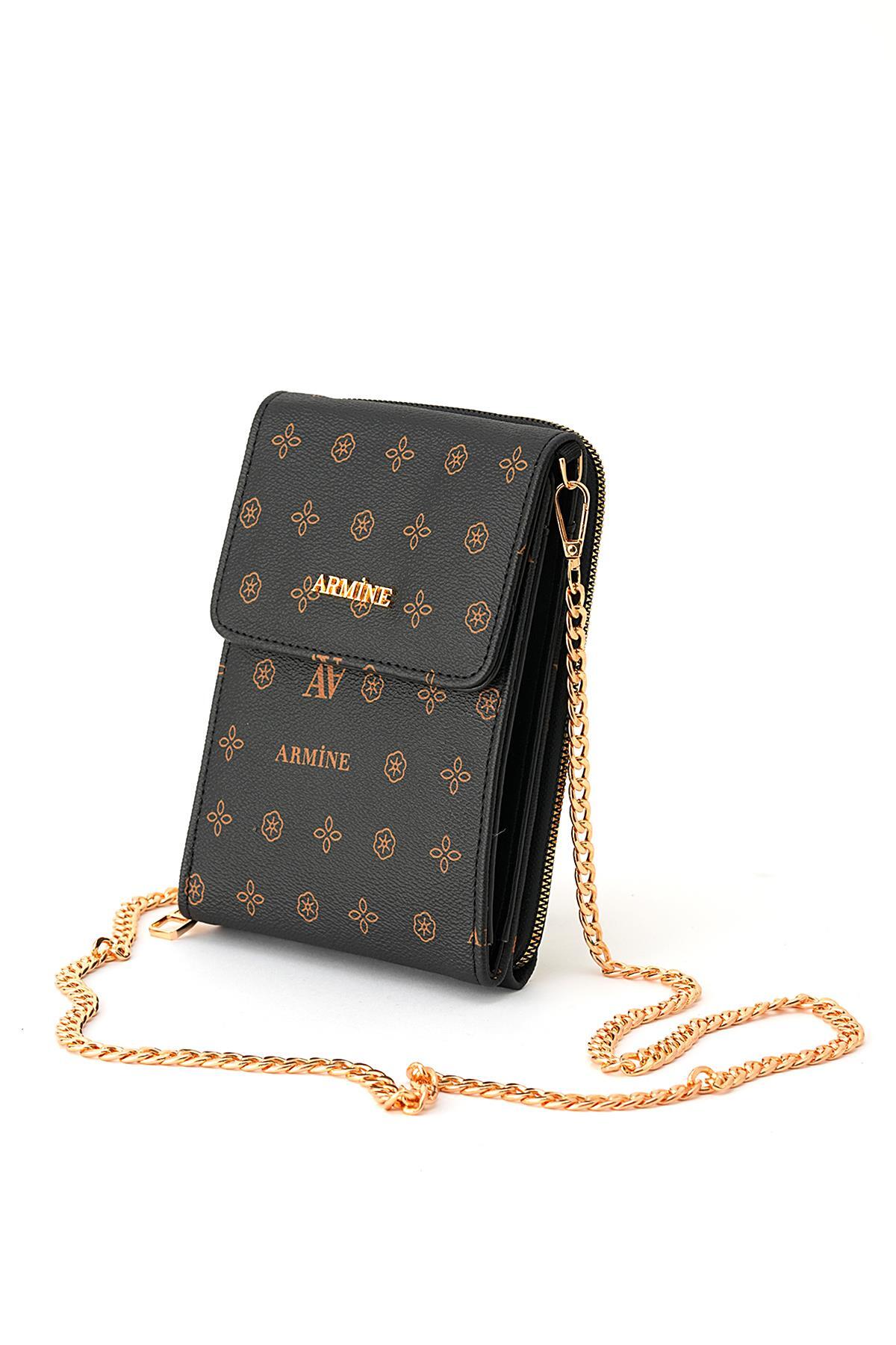 Siyah Baskı Detay Omuz Çantası 266 