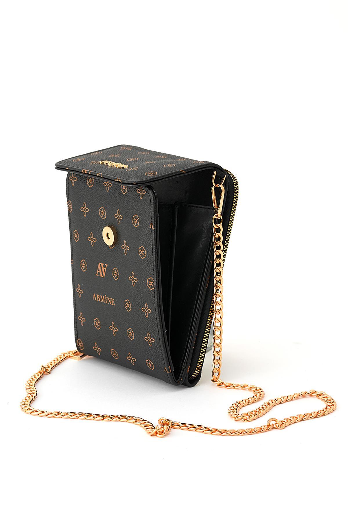 Siyah Baskı Detay Omuz Çantası 266 - 2