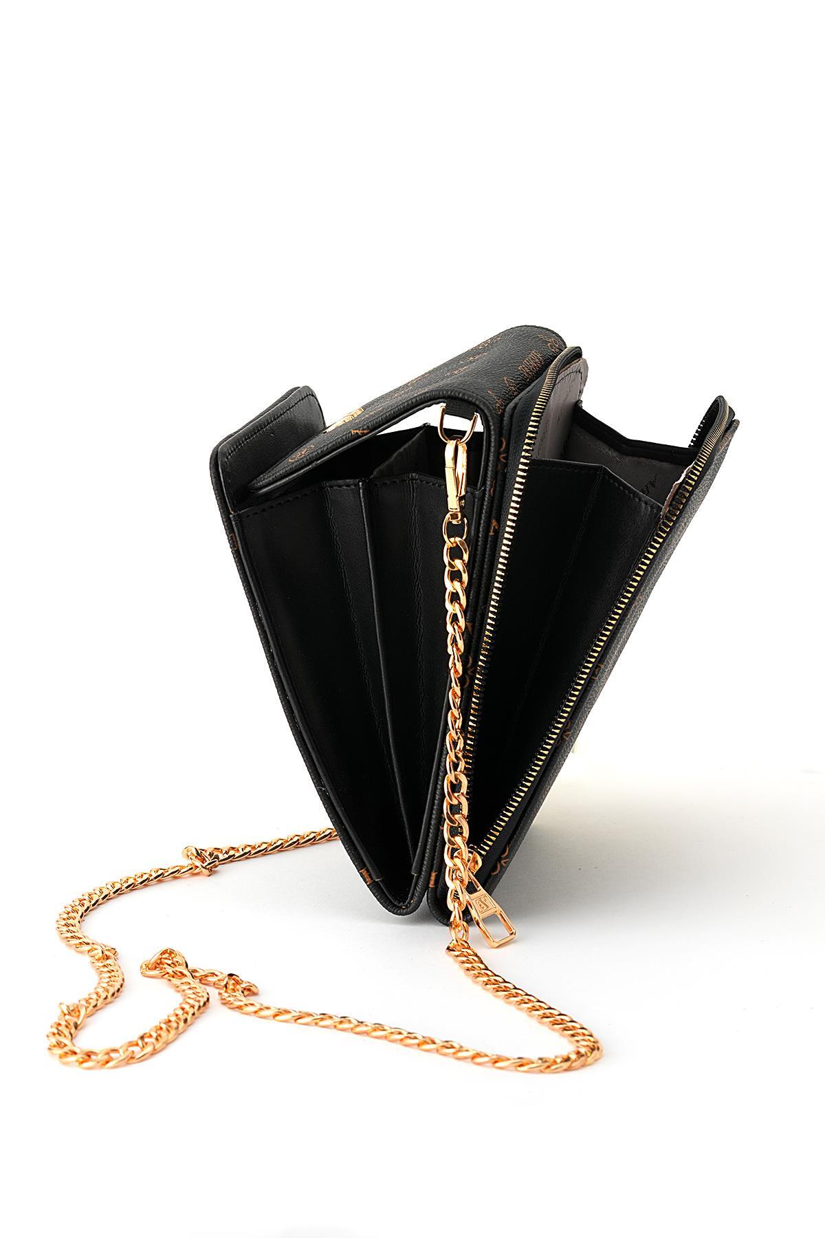 Siyah Baskı Detay Omuz Çantası 266 - 4