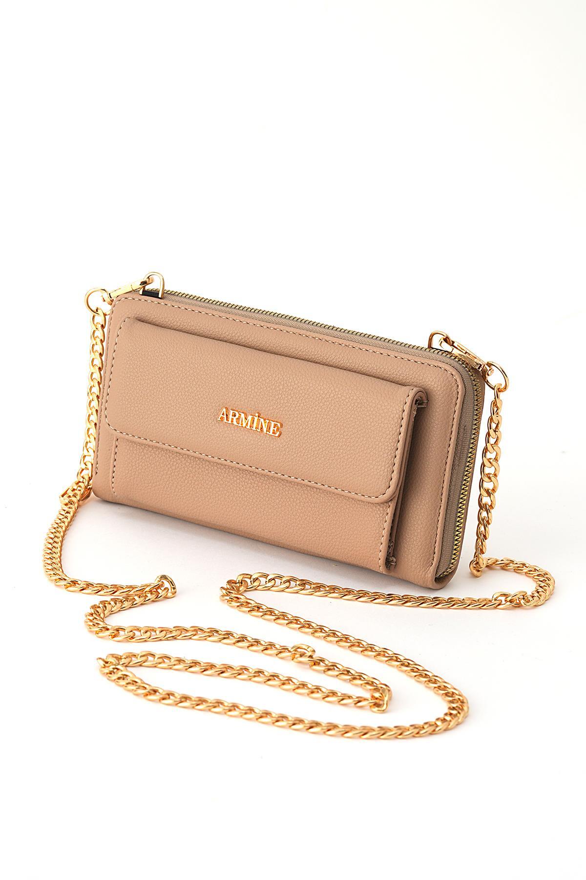 268 Pia Omuz Çantası Vizon 