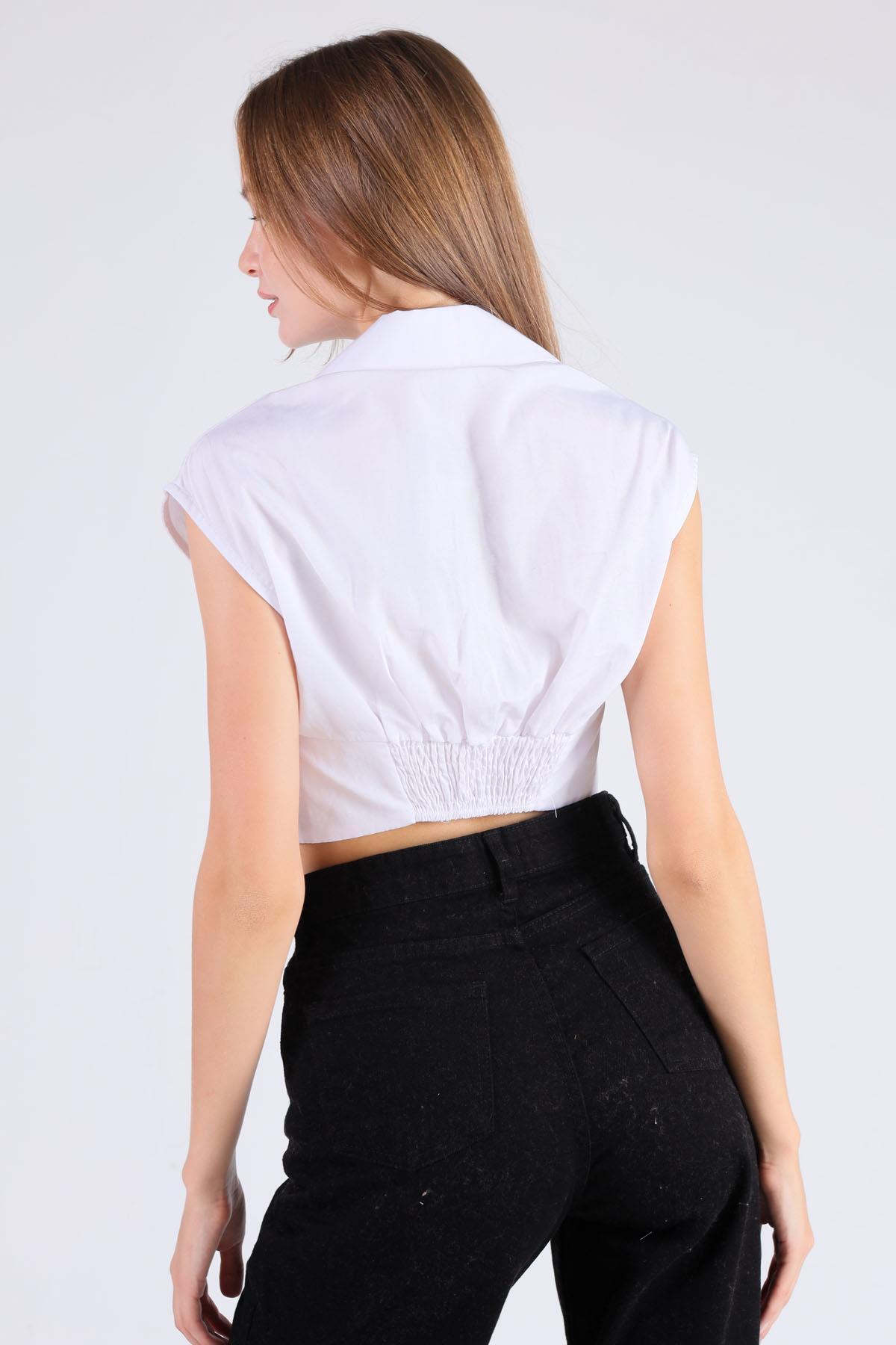 Beyaz Balenli Sıfır Kol Gömlek 2742 - 5