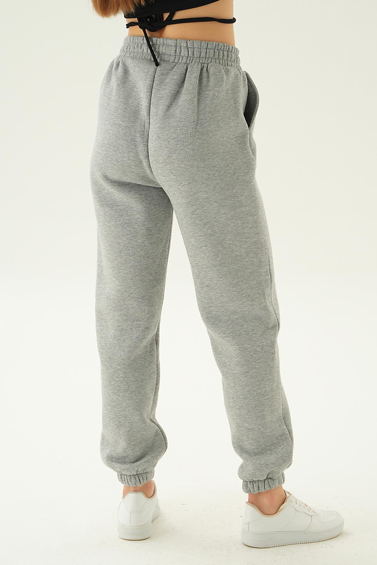 Gri LA Nakış Detay Eşofman 2795 - 5