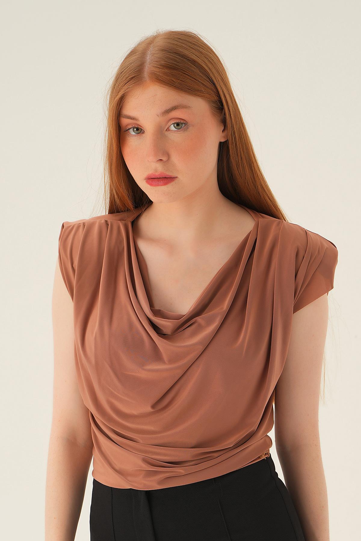 Taba Omuz Vatkalı Bluz 2832 - 4