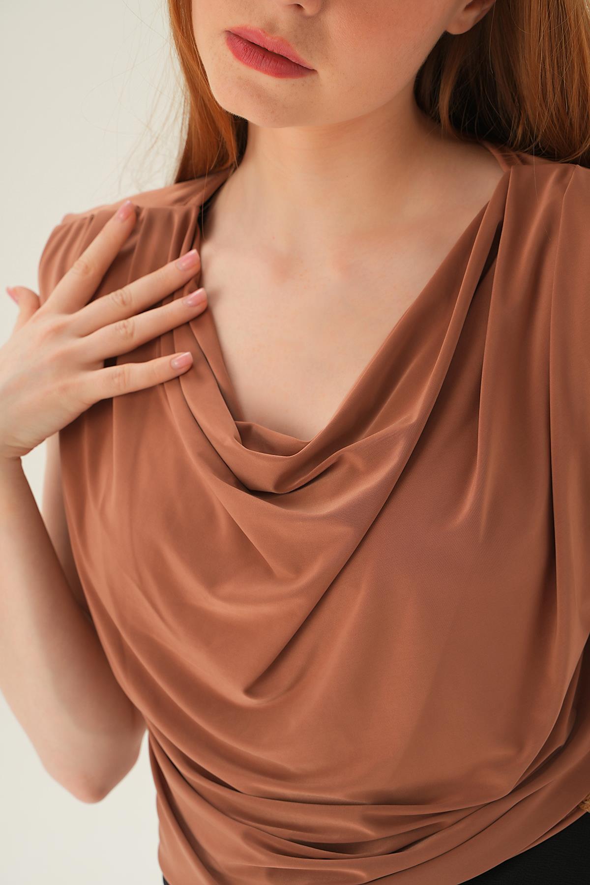 Taba Omuz Vatkalı Bluz 2832 - 5