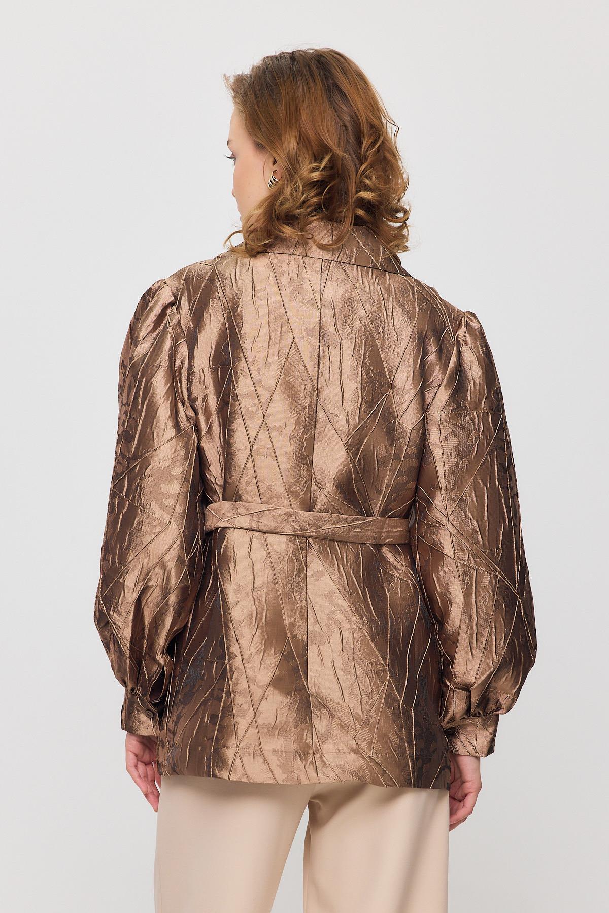 2848 Desenli Balon Kol Ceket Camel - 5