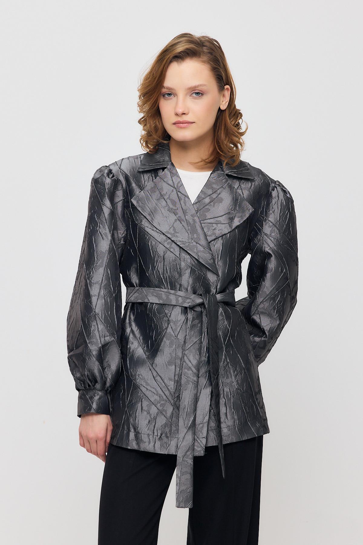 Füme Desenli Balon Kol Ceket 2848 - 1