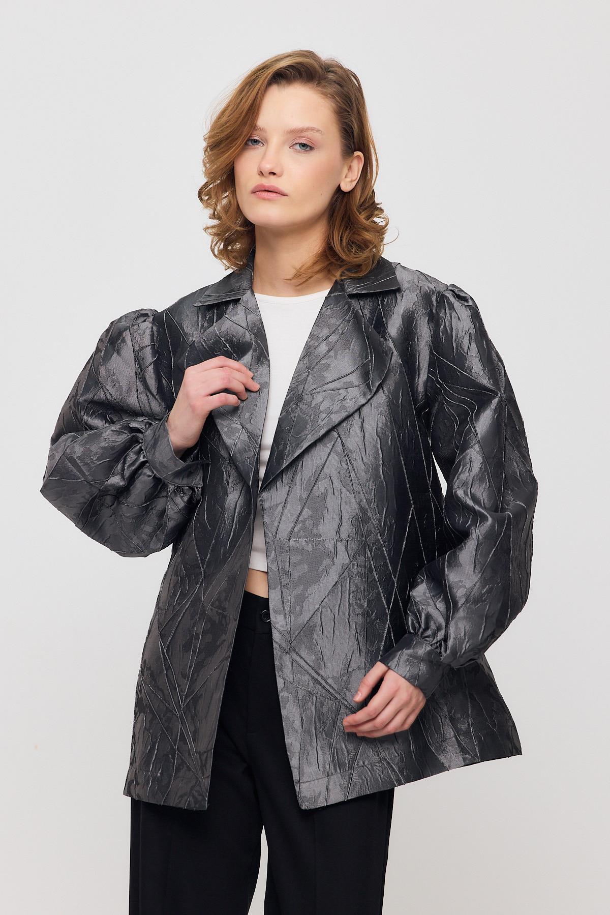 Füme Desenli Balon Kol Ceket 2848 - 3