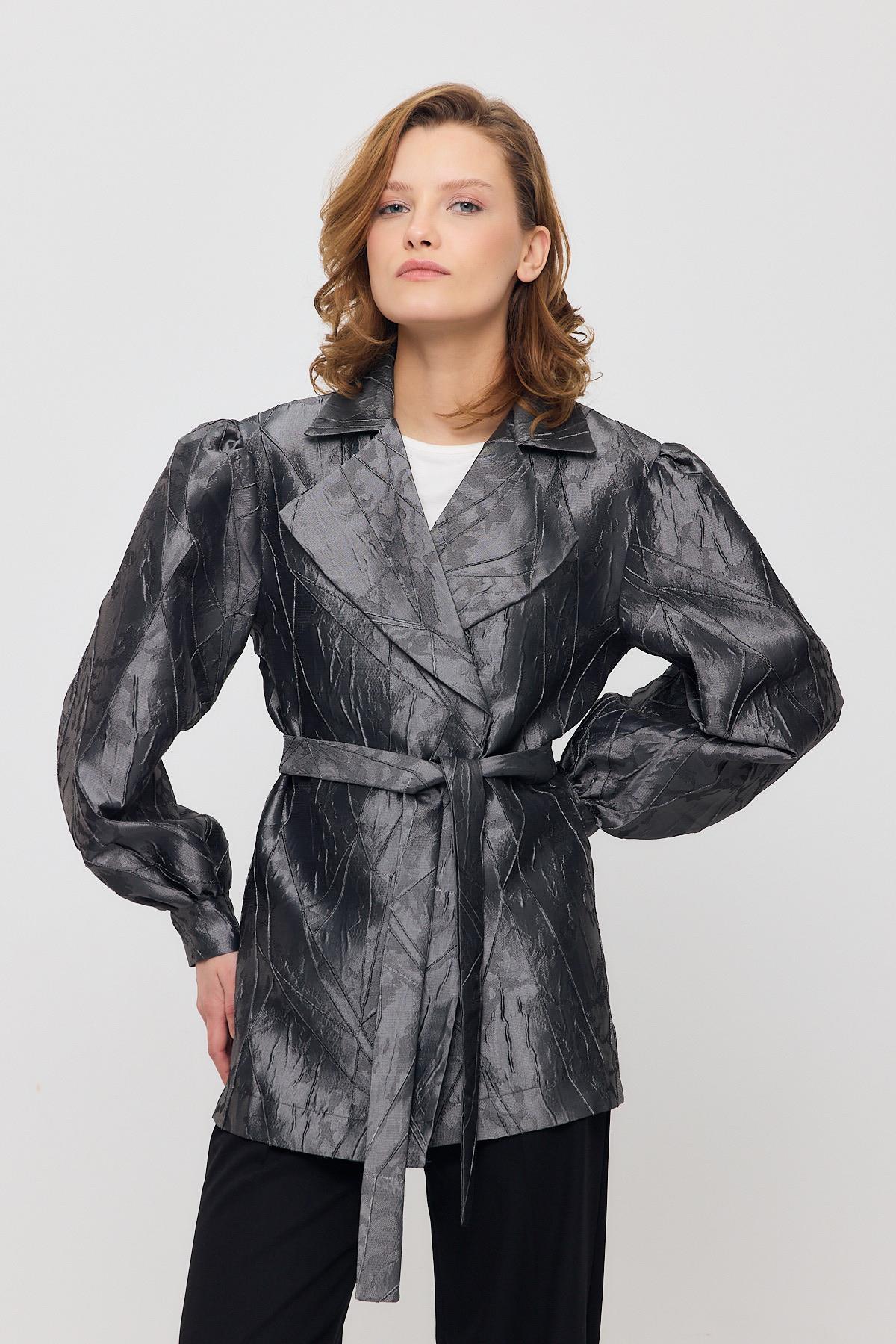 Füme Desenli Balon Kol Ceket 2848 - 6