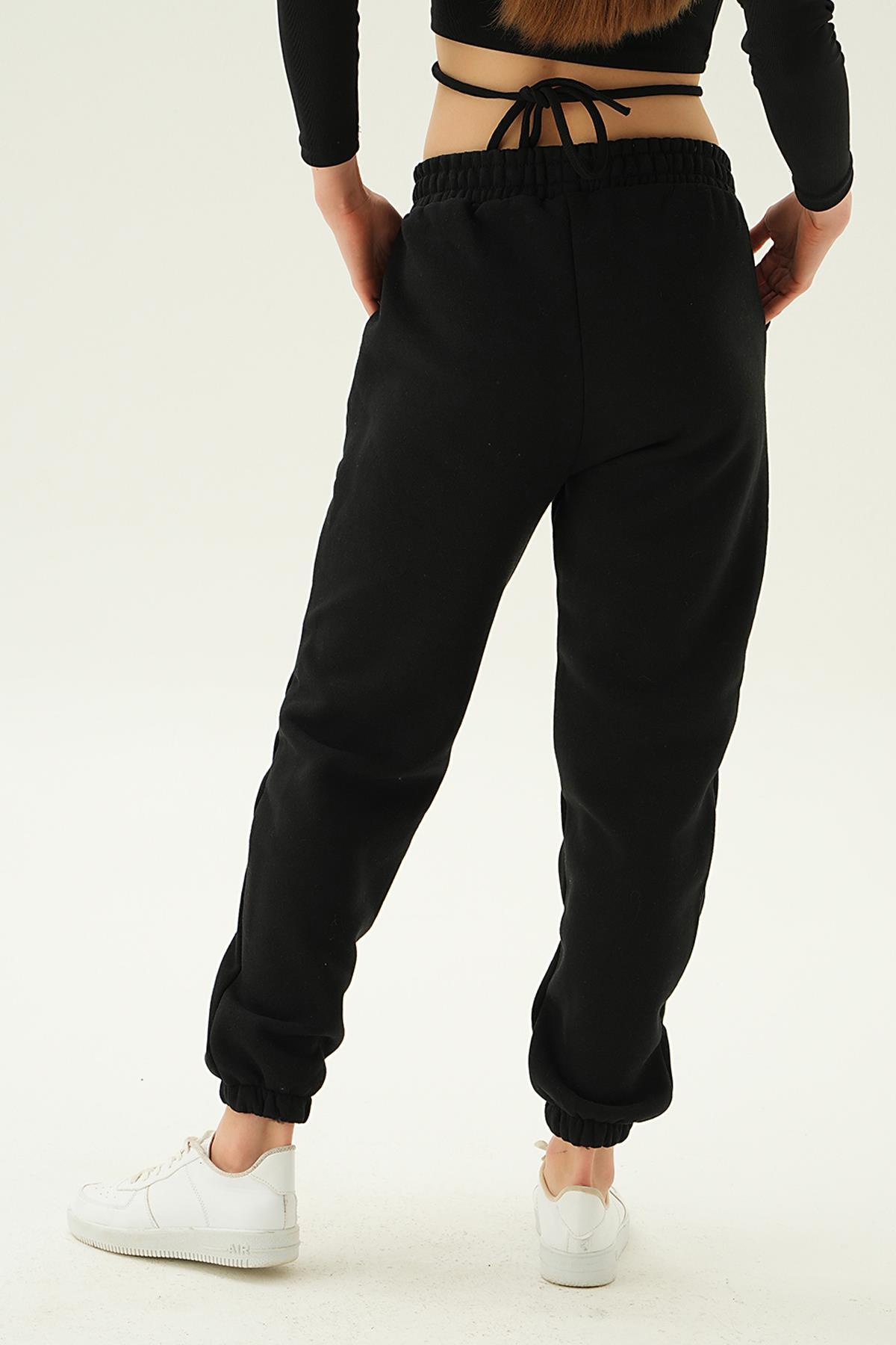 2859 Celtics Nakış Detay Eşofman Siyah - 3