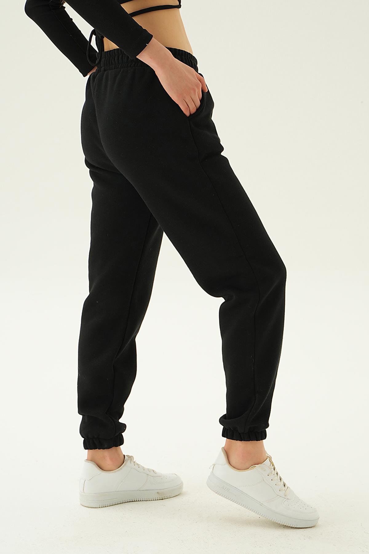 2859 Celtics Nakış Detay Eşofman Siyah - 4