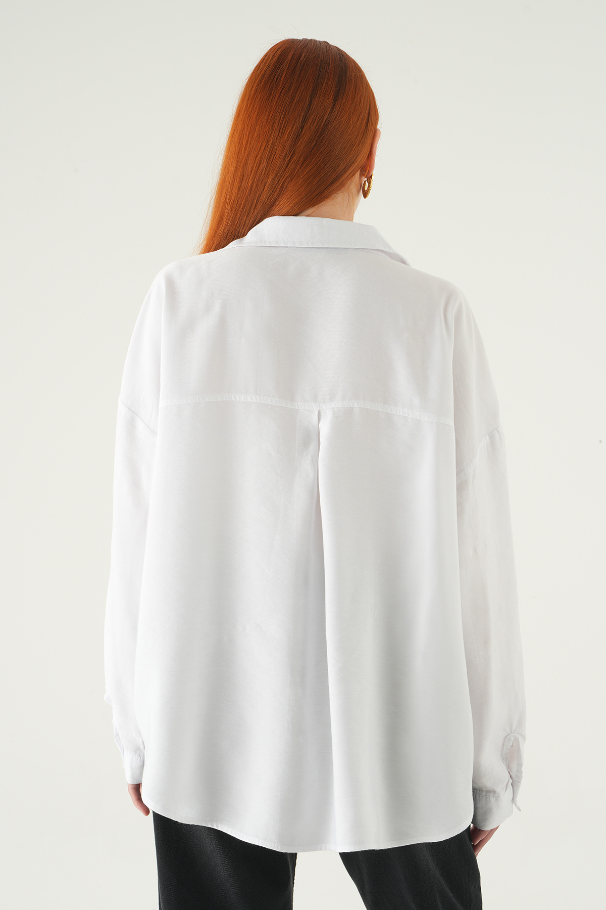 Beyaz Oversize Gömlek 2893 - 5