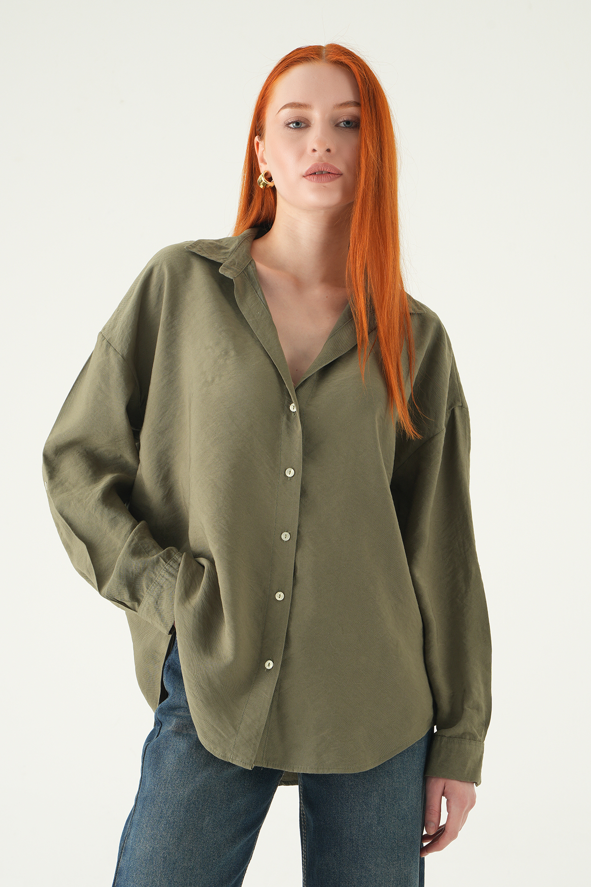 Haki Oversize Gömlek 2893 - 2