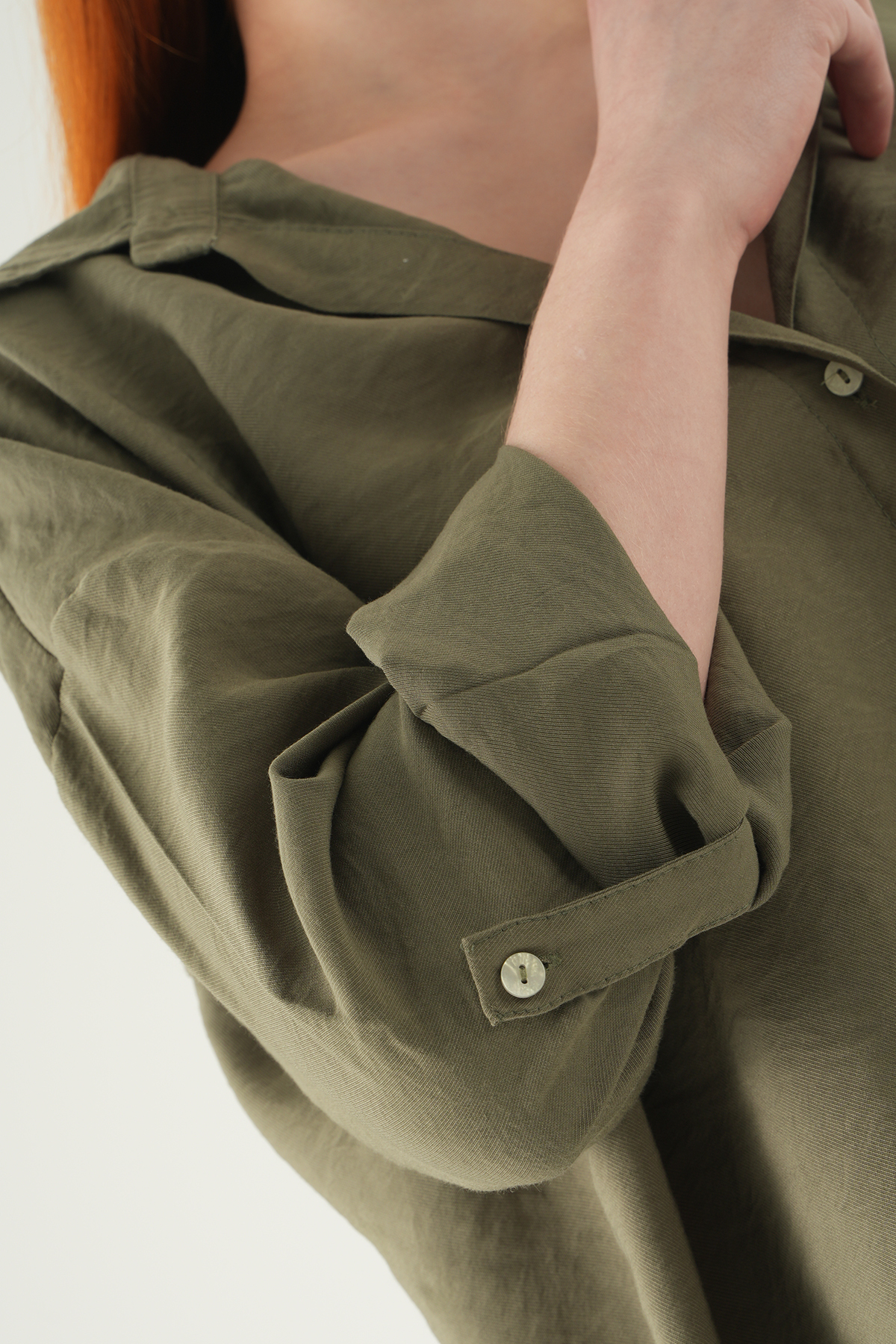 Haki Oversize Gömlek 2893 - 4