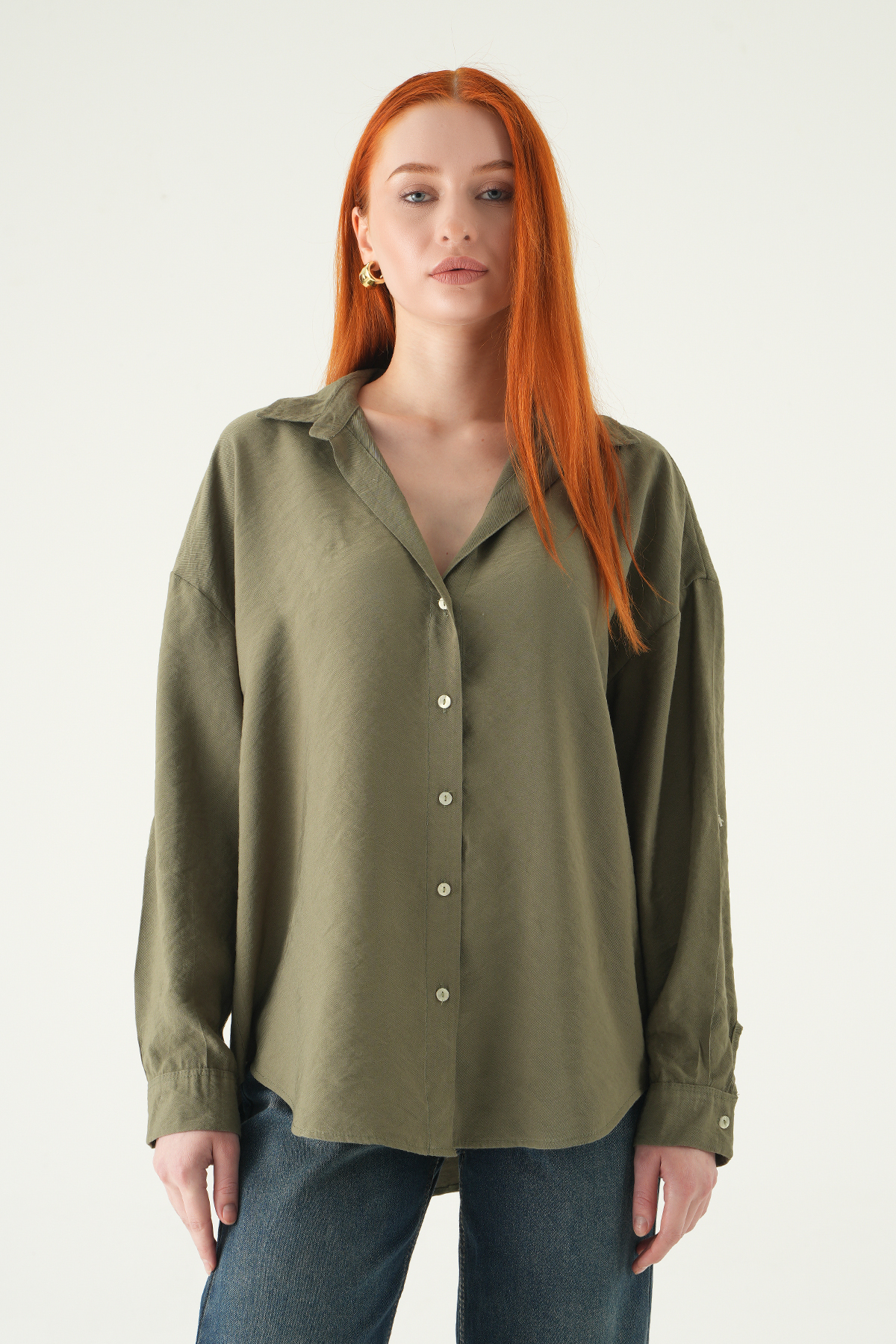 Haki Oversize Gömlek 2893 - 1