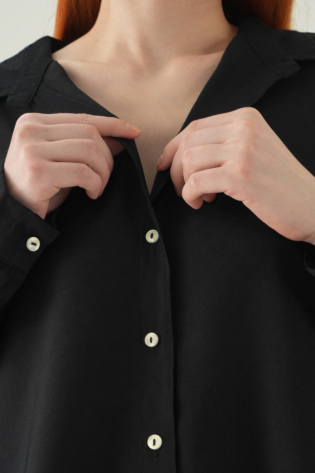 Siyah Oversize Gömlek 2893 - 4