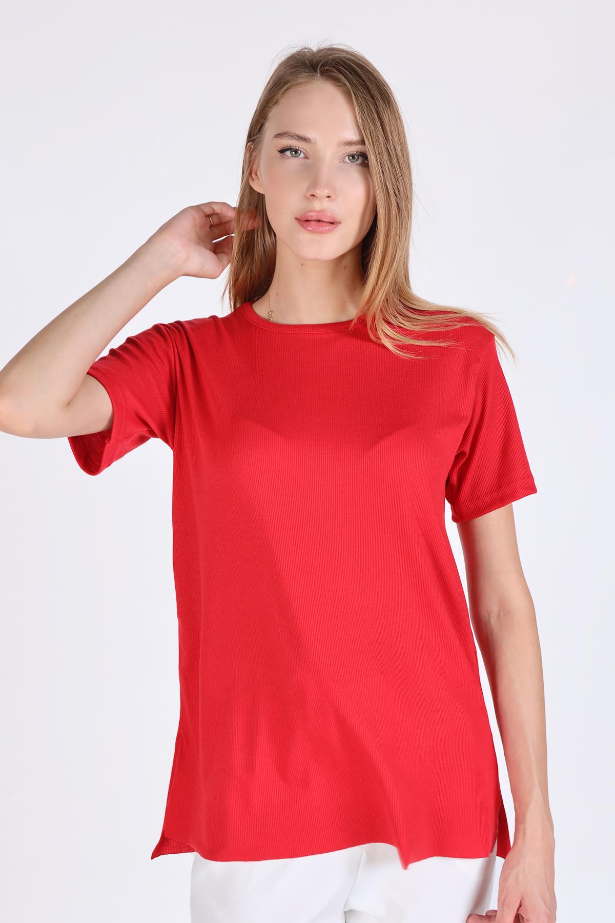 Kırmızı Bisiklet Yaka Kaşkorse Tişört 2991 - 6