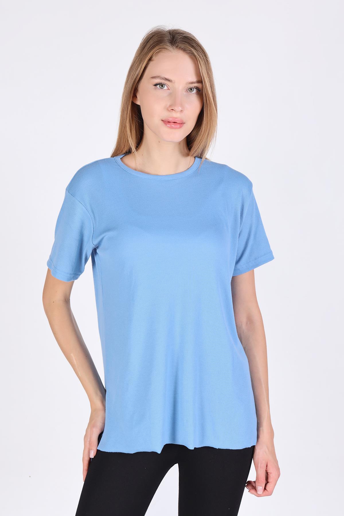 Mavi Bisiklet Yaka Kaşkorse Tişört 2991 - 1