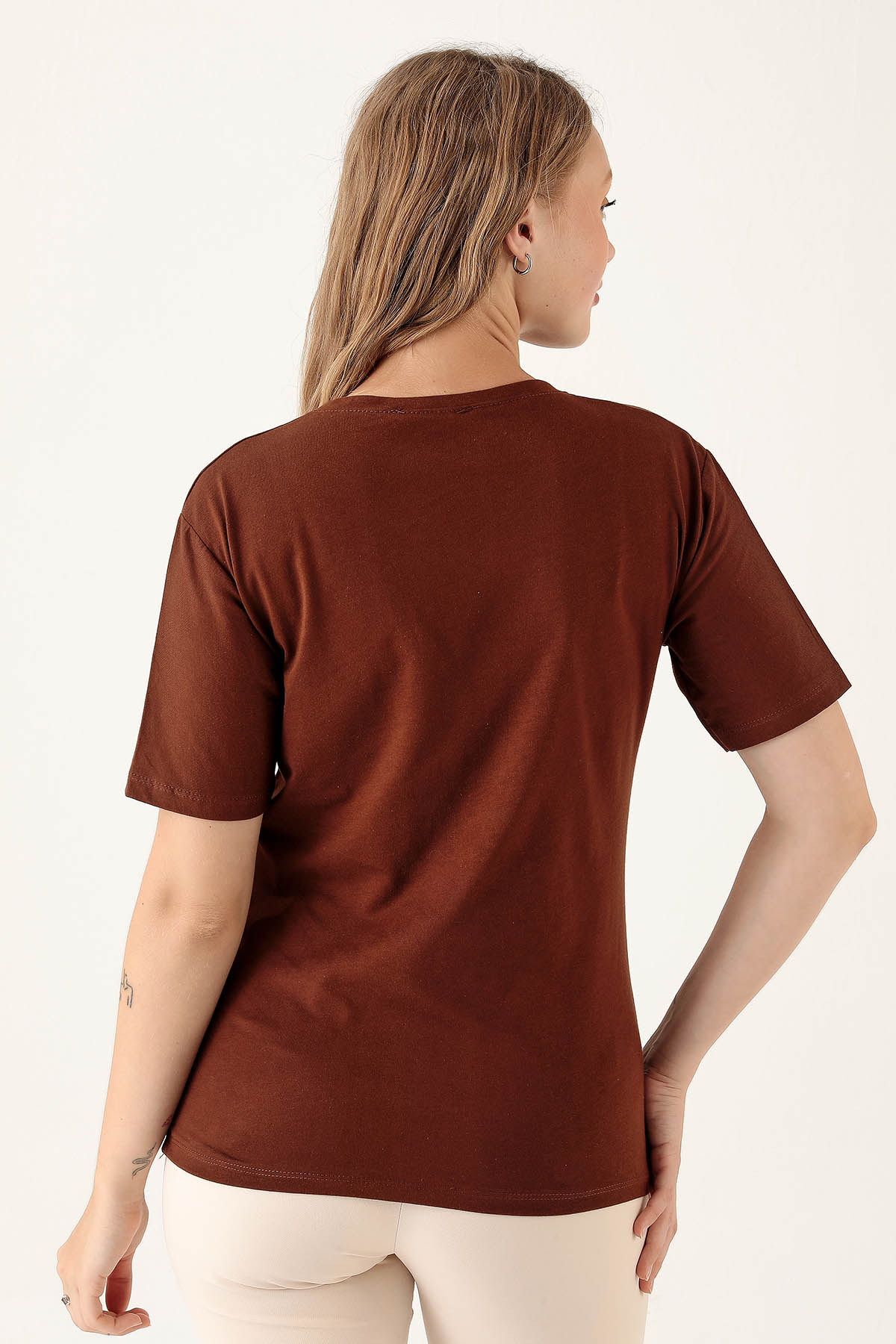 300 Bts Baskı Tişört Acı Kahve - 3