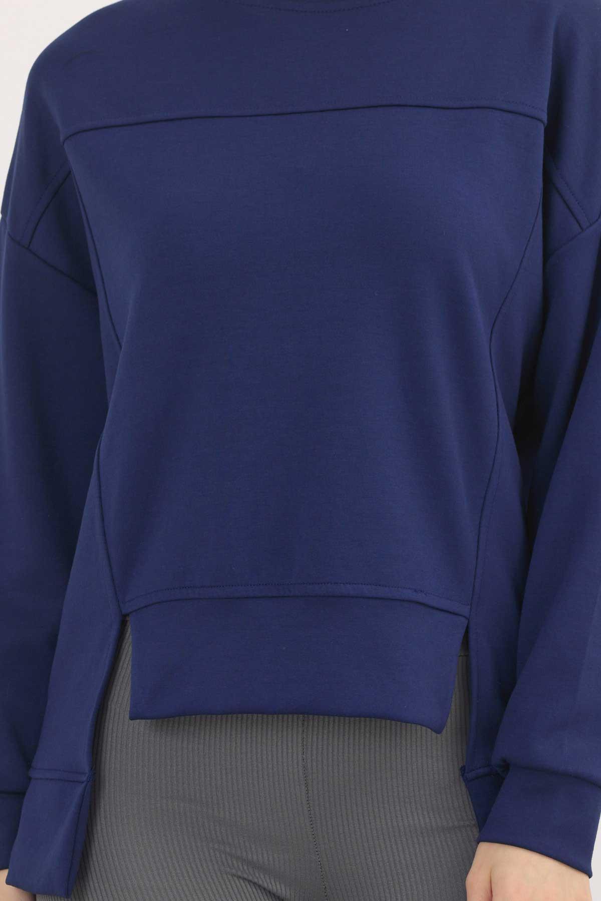 Laci Bisiklet Yaka Parçalı Sweat 3000 - 4