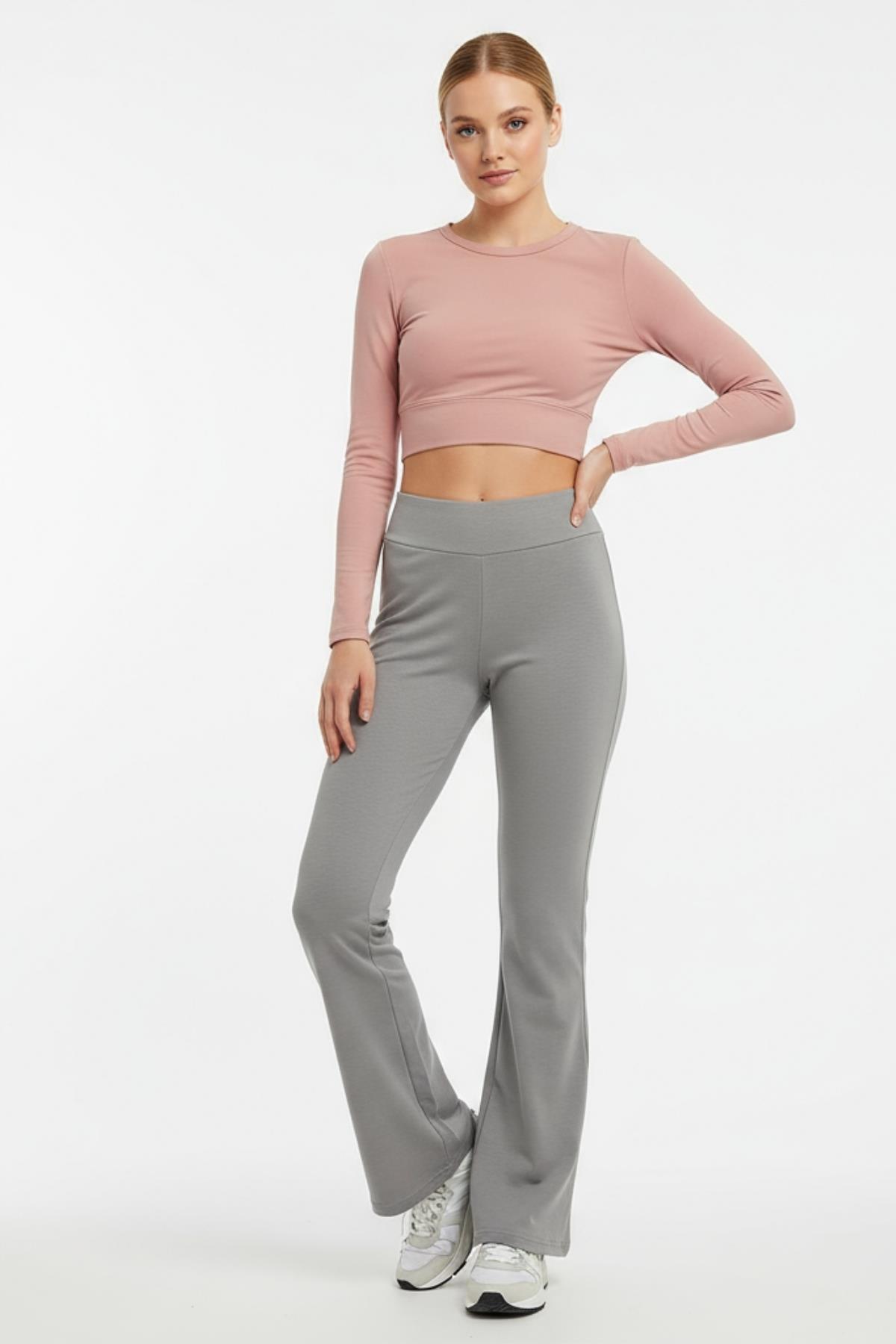 30005 İspanyol Paça Eşofman Gri - 1