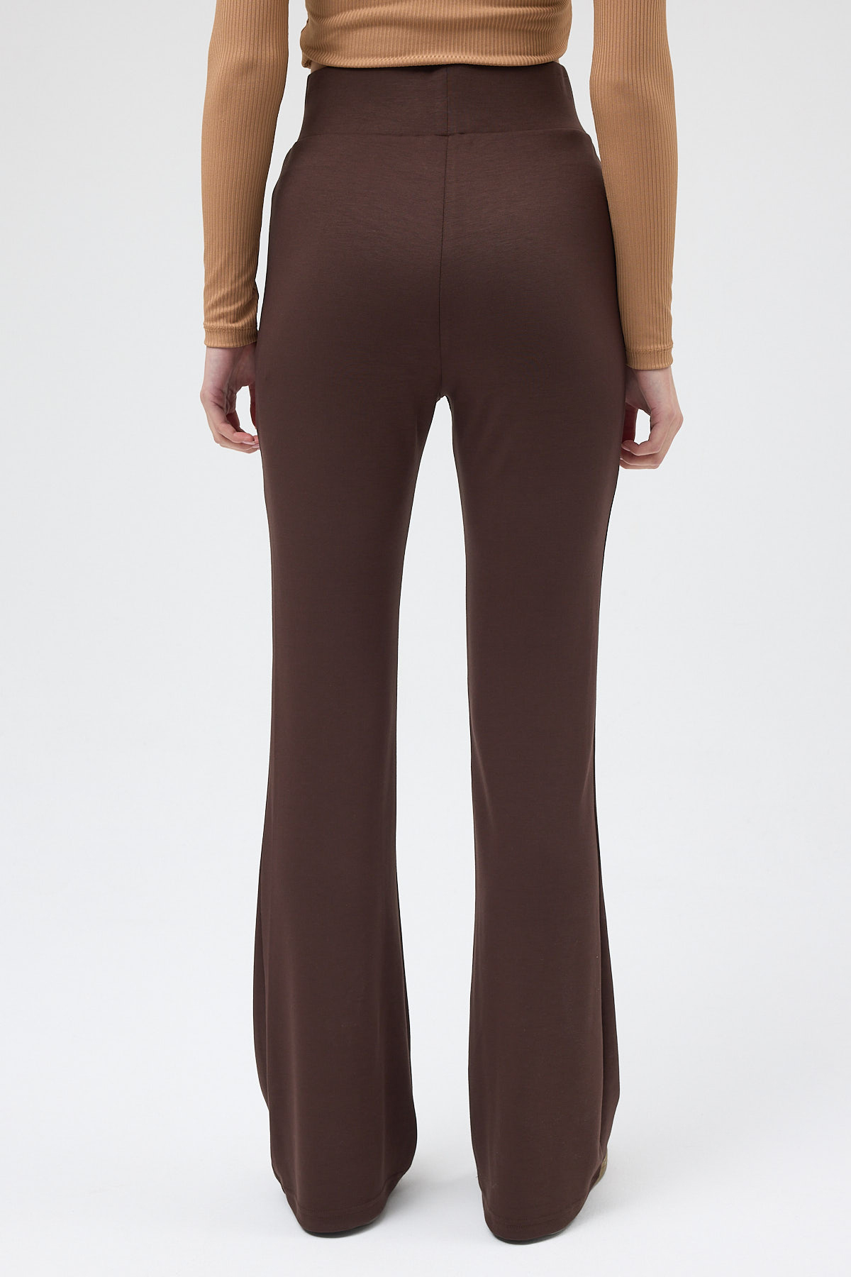 Kahverengi Geniş Paça Yüksek Bel Lastikli Kadın Eşofman Altı 30005 - 5