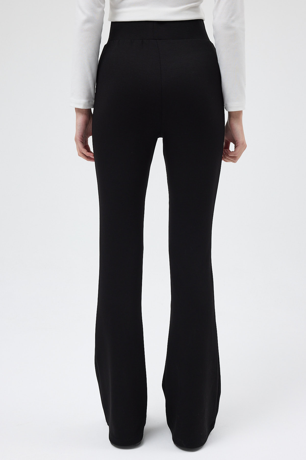 Siyah Geniş Paça Yüksek Bel Lastikli Kadın Eşofman Altı 30005 - 5