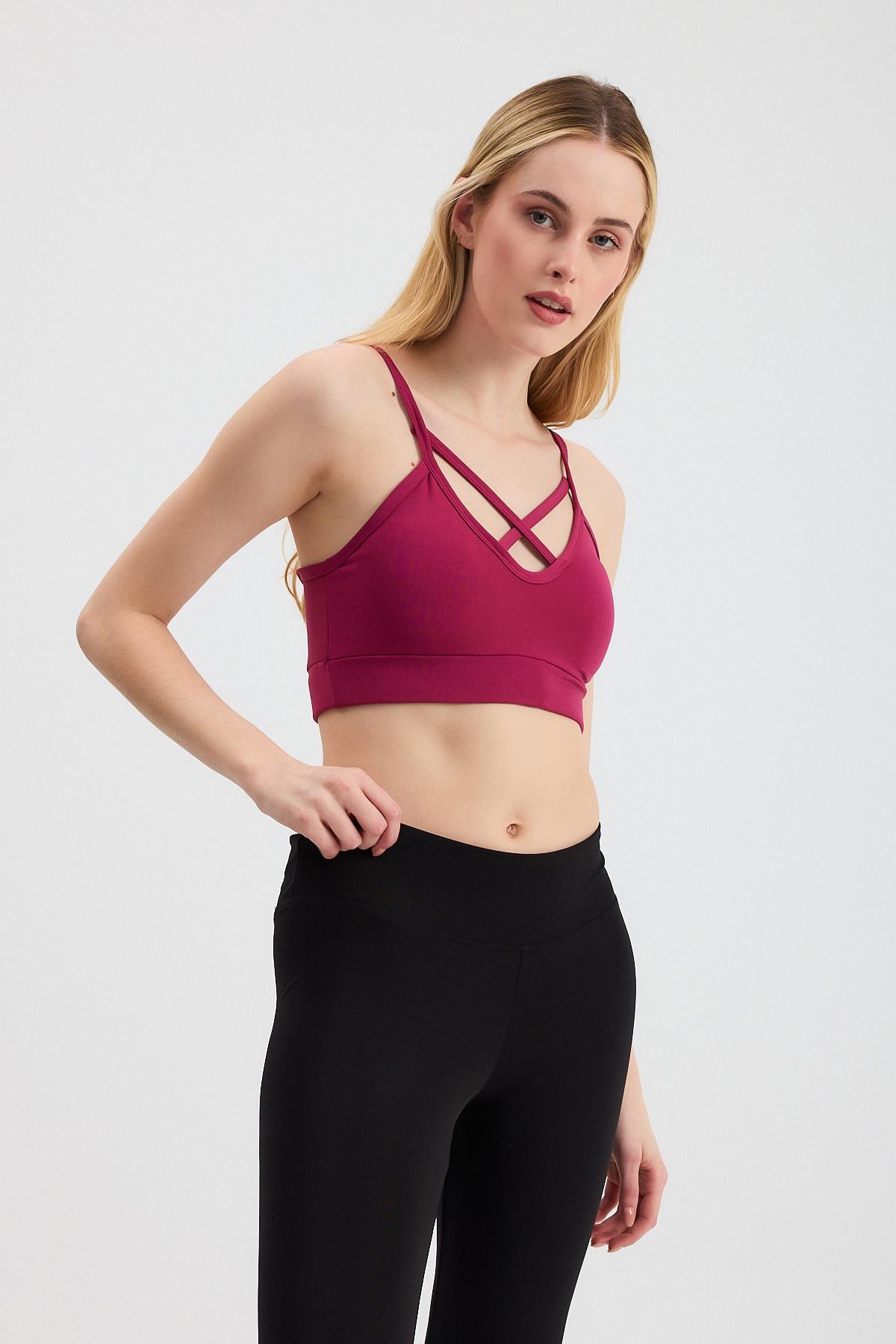 3002 Arka Çapraz Detay Büstiyer Bordo - RAYS (1)