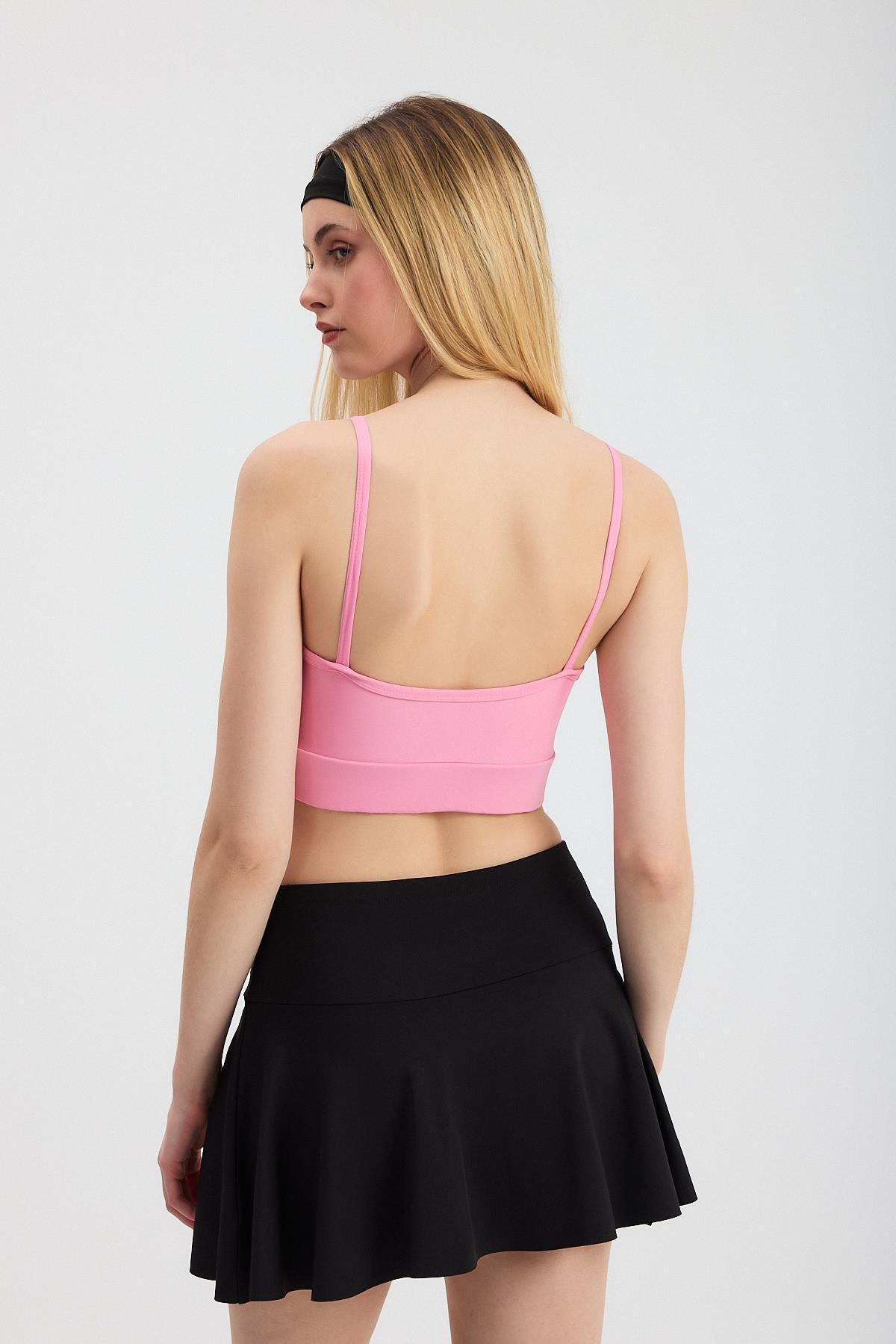3002 Arka Çapraz Detay Büstiyer Pembe - 5