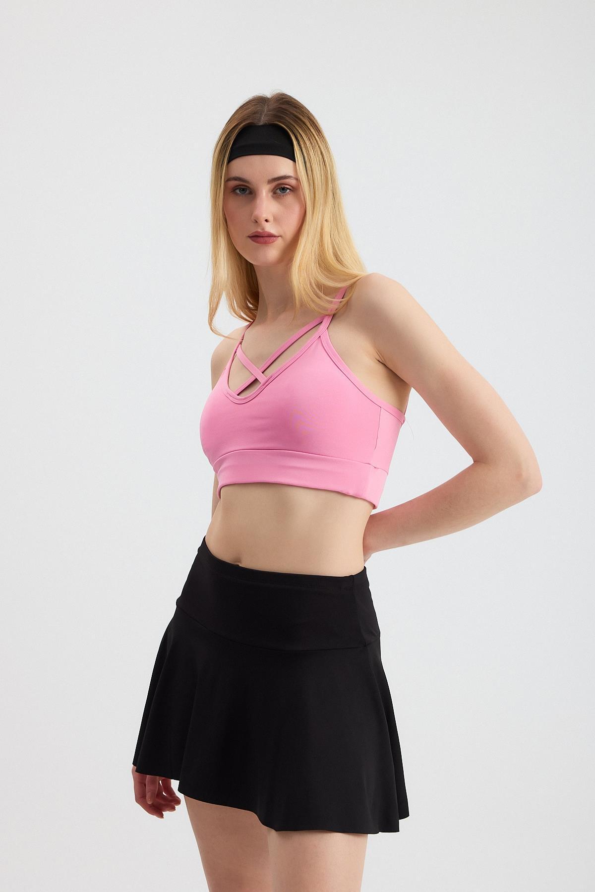 3002 Arka Çapraz Detay Büstiyer Pembe - 6