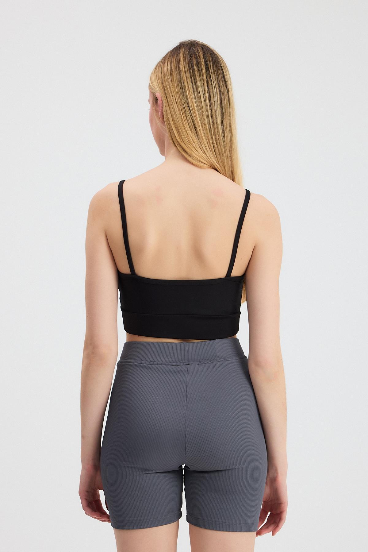 3002 Arka Çapraz Detay Büstiyer Siyah - 5