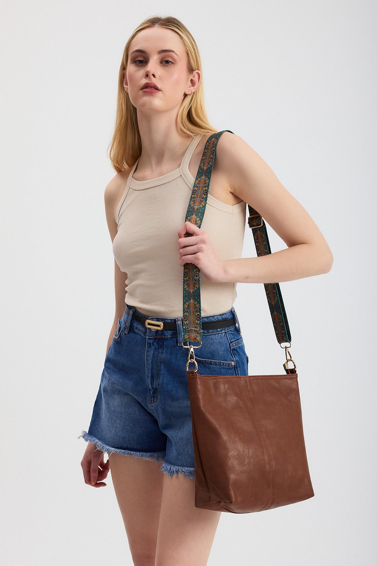 Taba Kordon Etnik Desen Omuz Çantası 3002 - 1