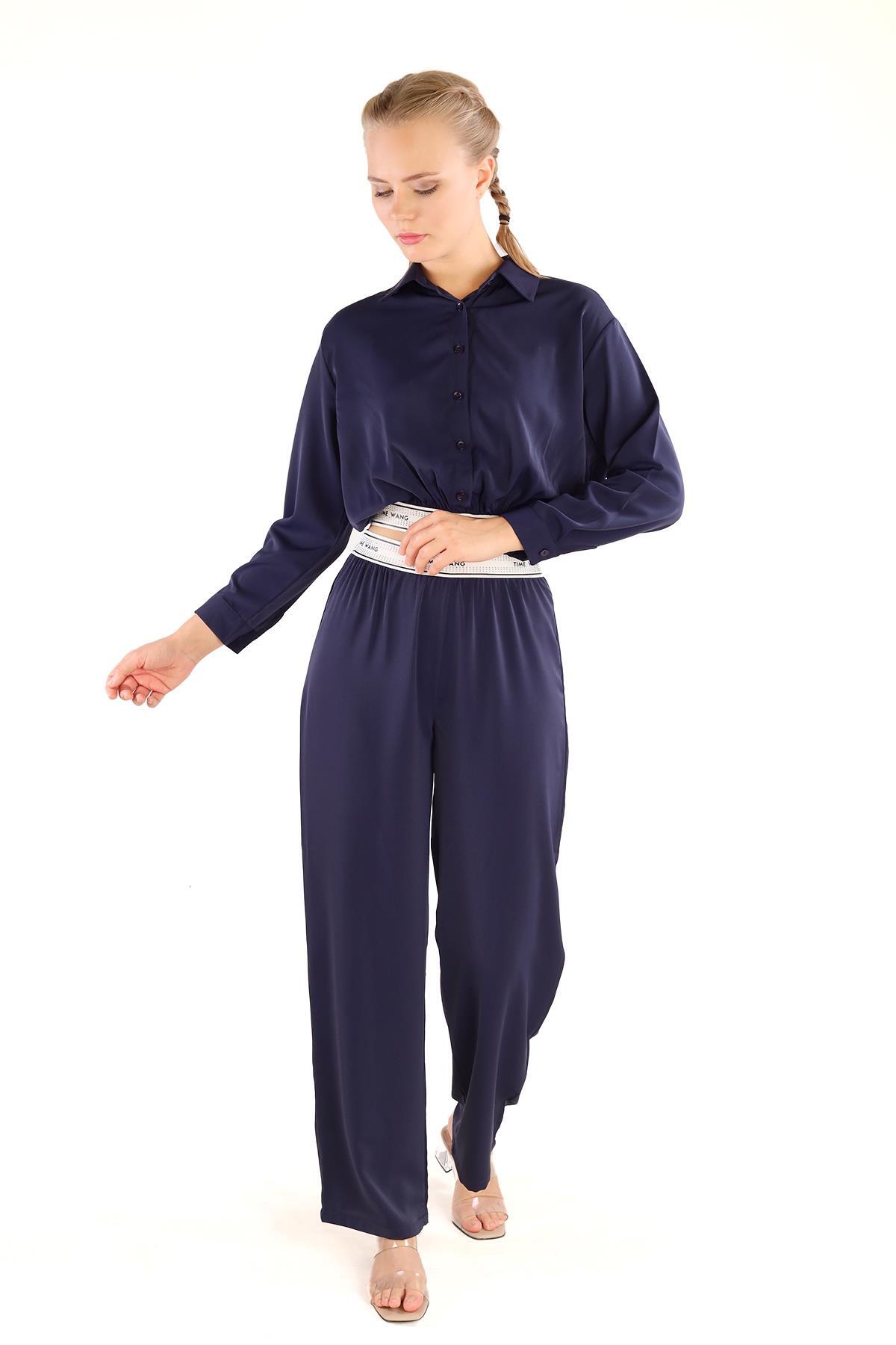 Laci Lastik Yazı Detay Pantolon Takım 3002 - 7