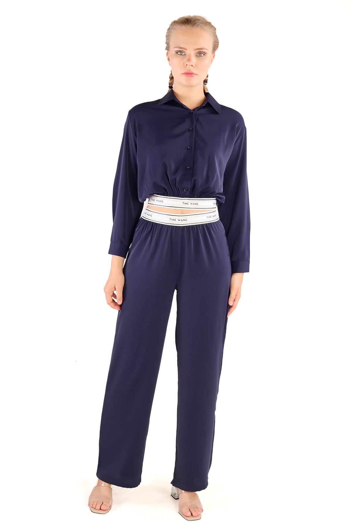 Laci Lastik Yazı Detay Pantolon Takım 3002 - 8