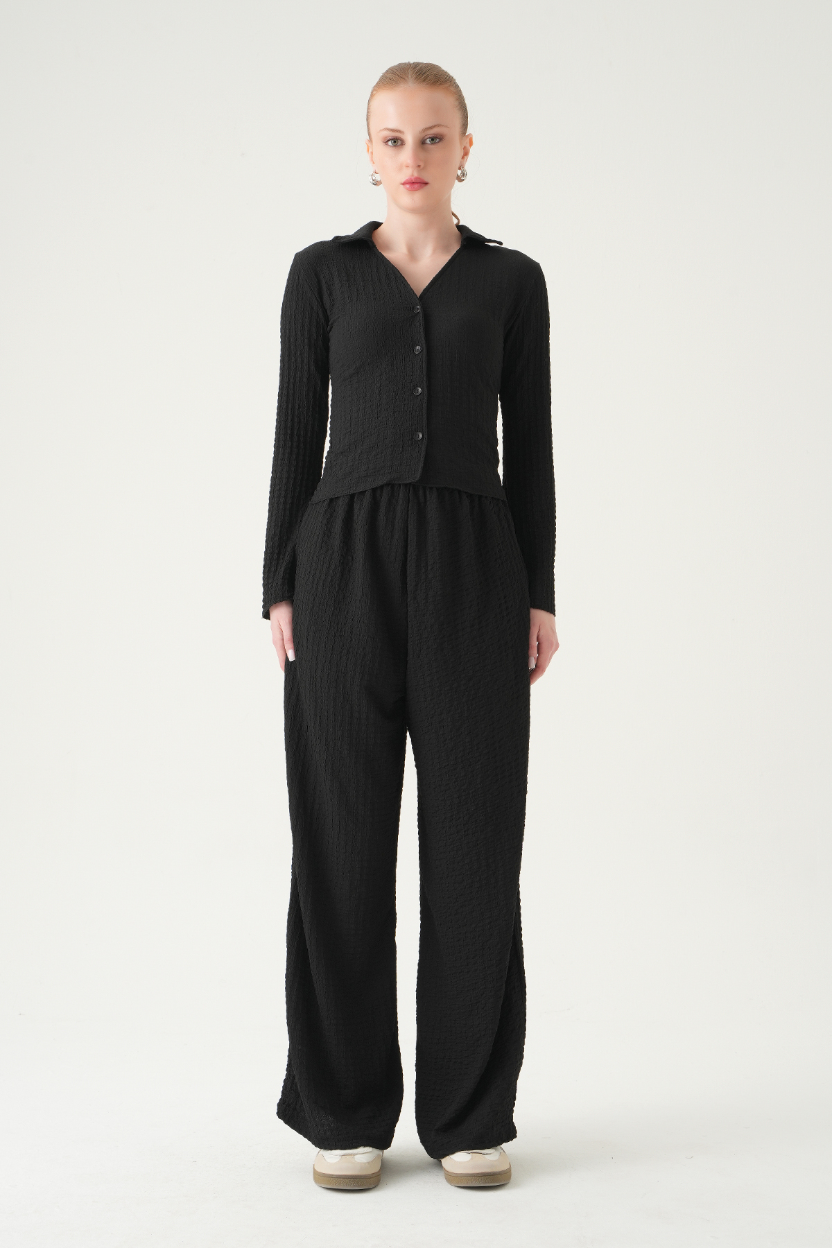 Siyah Bel Lastikli Pantolon Gömlek Takım 3003 - RAYS (1)