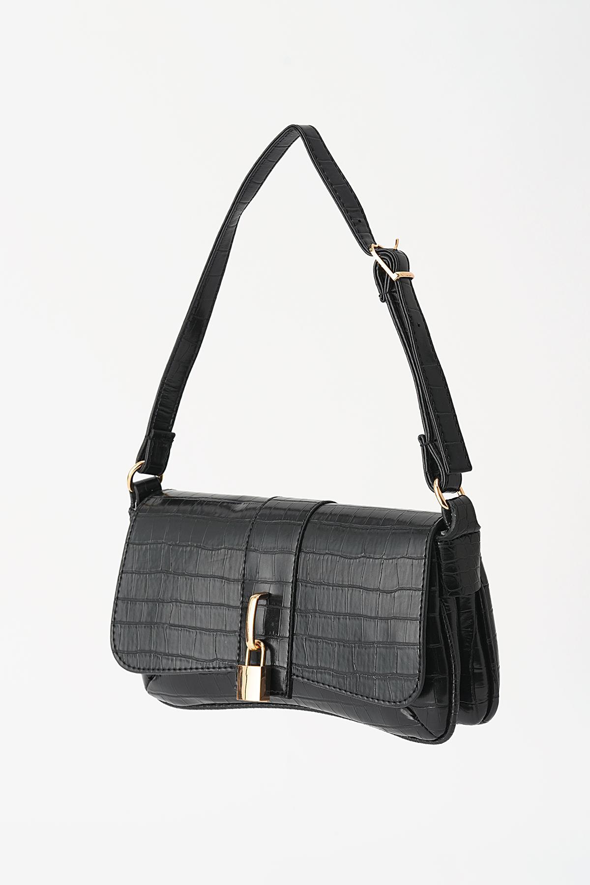 Siyah Kroko Croko Omuz Çantası 3004 - 1