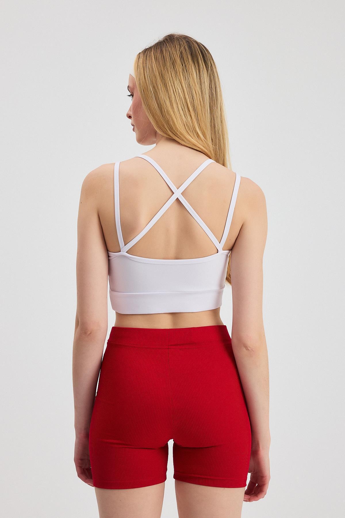 3005 Arka Çapraz Büstiyer Beyaz - 5