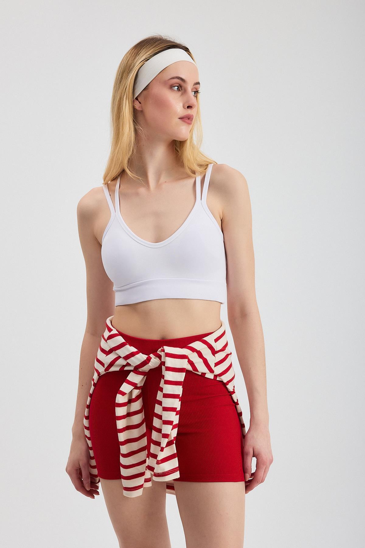 3005 Arka Çapraz Büstiyer Beyaz - 1