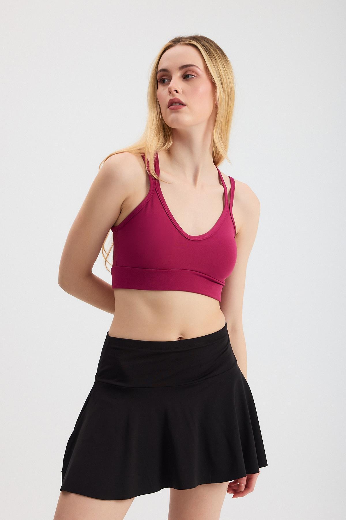 3005 Arka Çapraz Büstiyer Bordo 