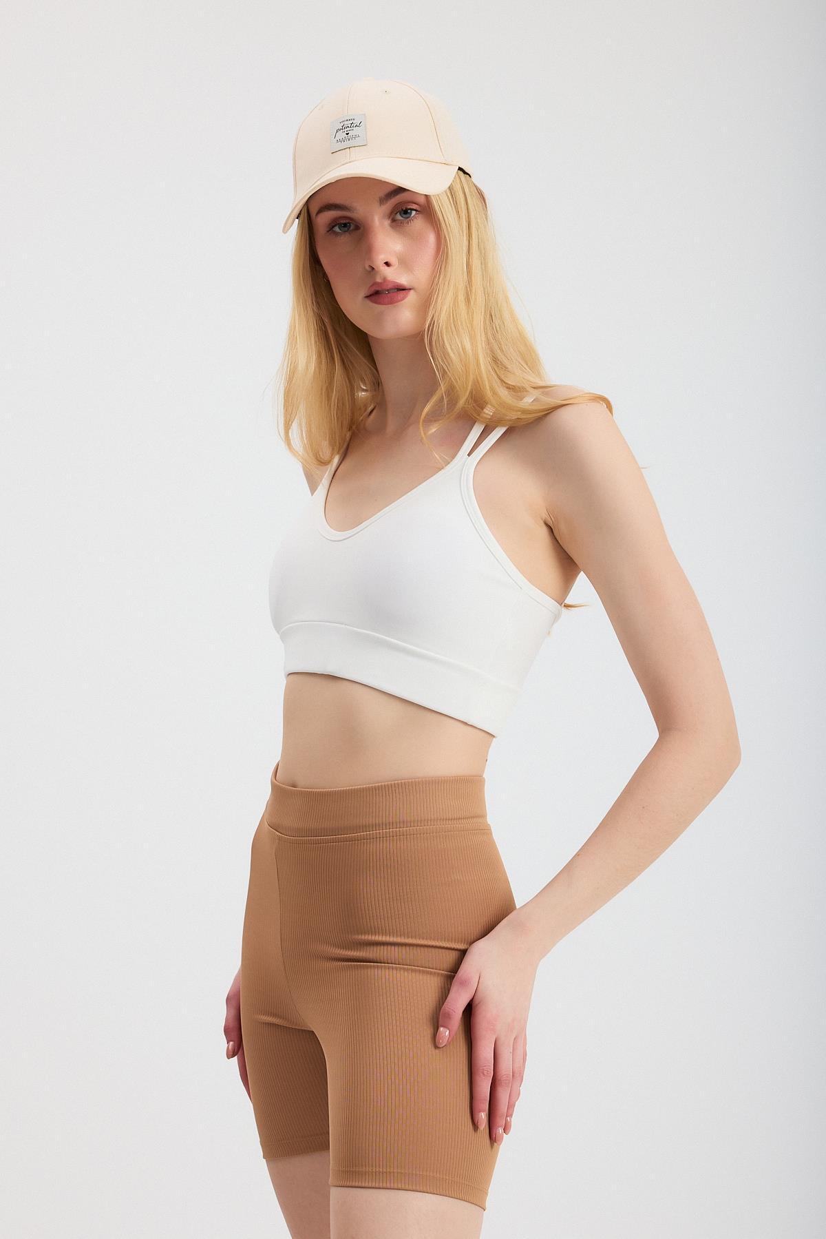 3005 Arka Çapraz Büstiyer Ekru - 7