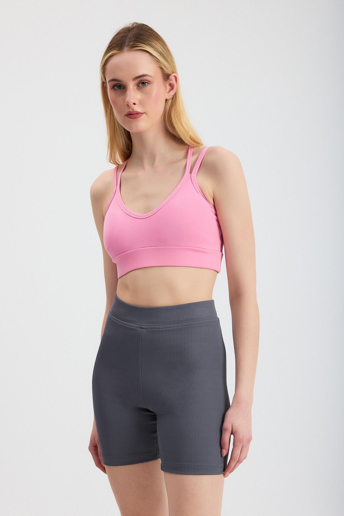 3005 Arka Çapraz Büstiyer Pembe - 1