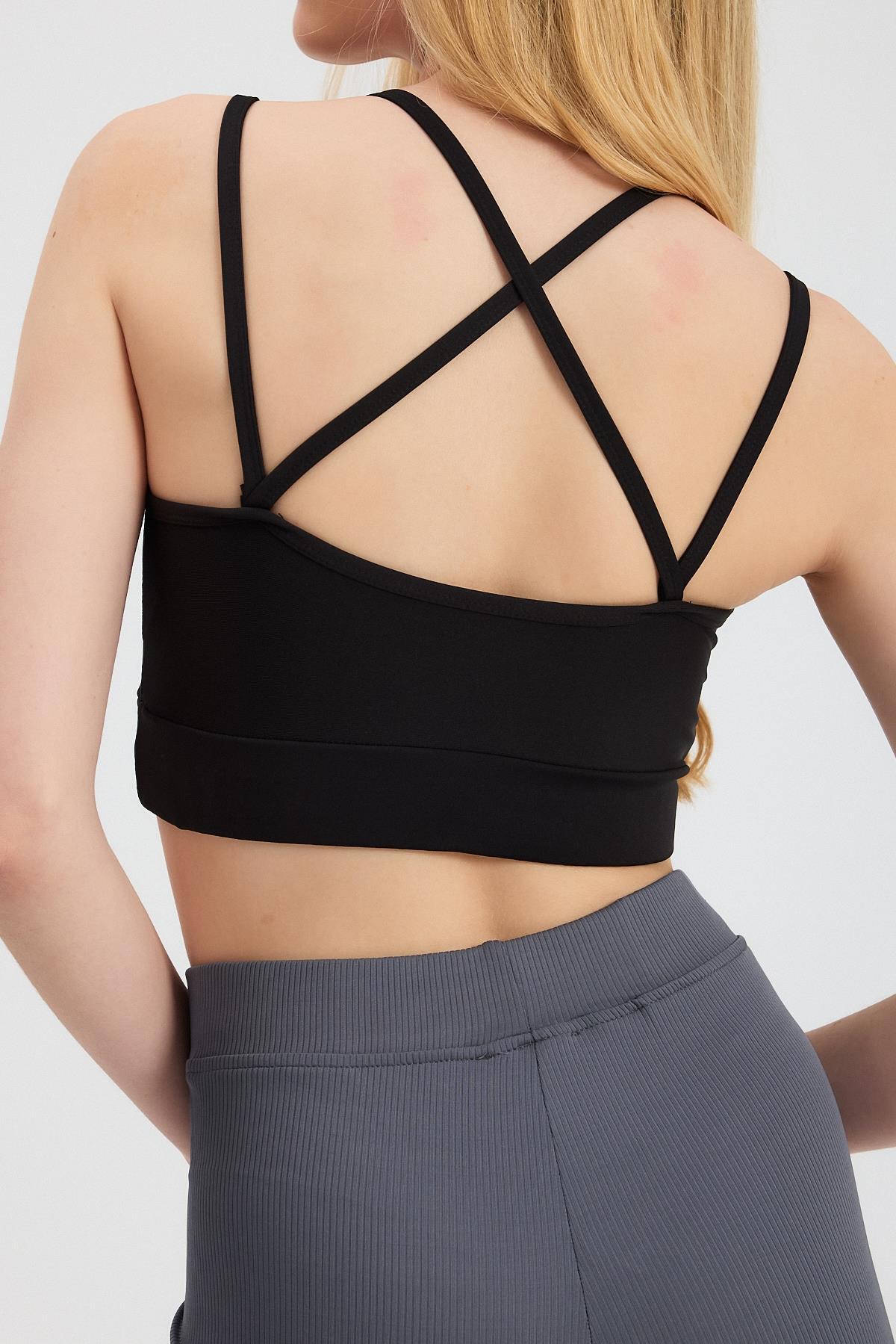 3005 Arka Çapraz Büstiyer Siyah - 5