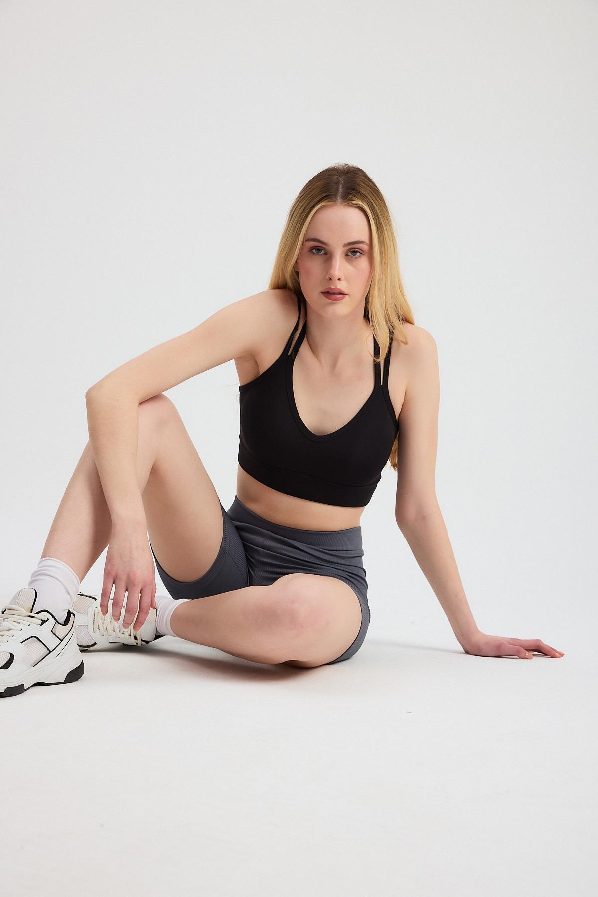 3005 Arka Çapraz Büstiyer Siyah - 7