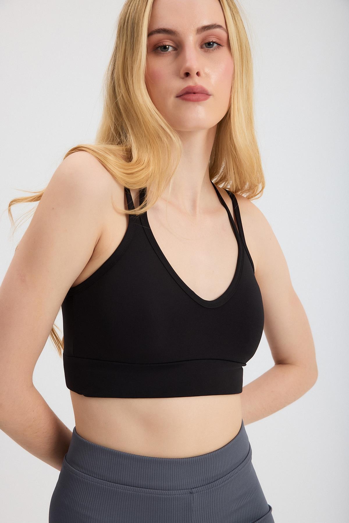 3005 Arka Çapraz Büstiyer Siyah - 4